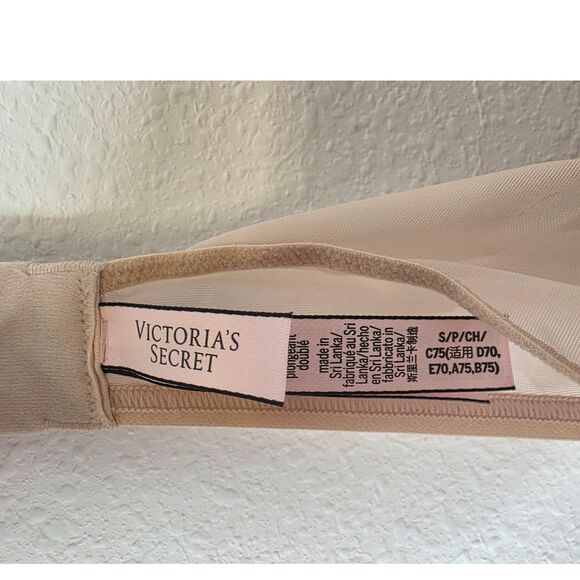 Victoria's Secret Small Halter Neck Mesh Bra Rose Gold Stars Lined Plunge - Picture 7 of 8